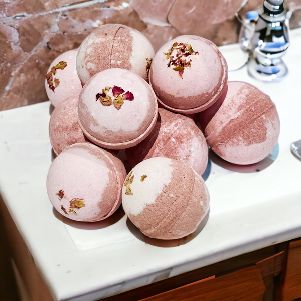 Pink rose online bath bomb